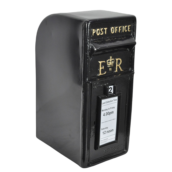 ER Royal Mail Post Box Black - Click Image to Close